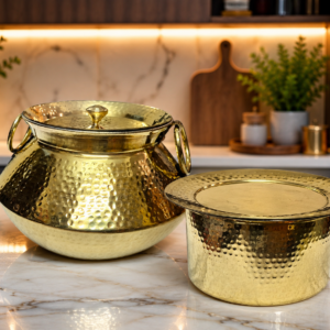 Premium Antique Brass Patili & Patila Set – Traditional Handcrafted Brass Cookware Collection