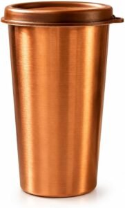 Pure Copper Tumbler with Lid, 500ml Copper Water Cup